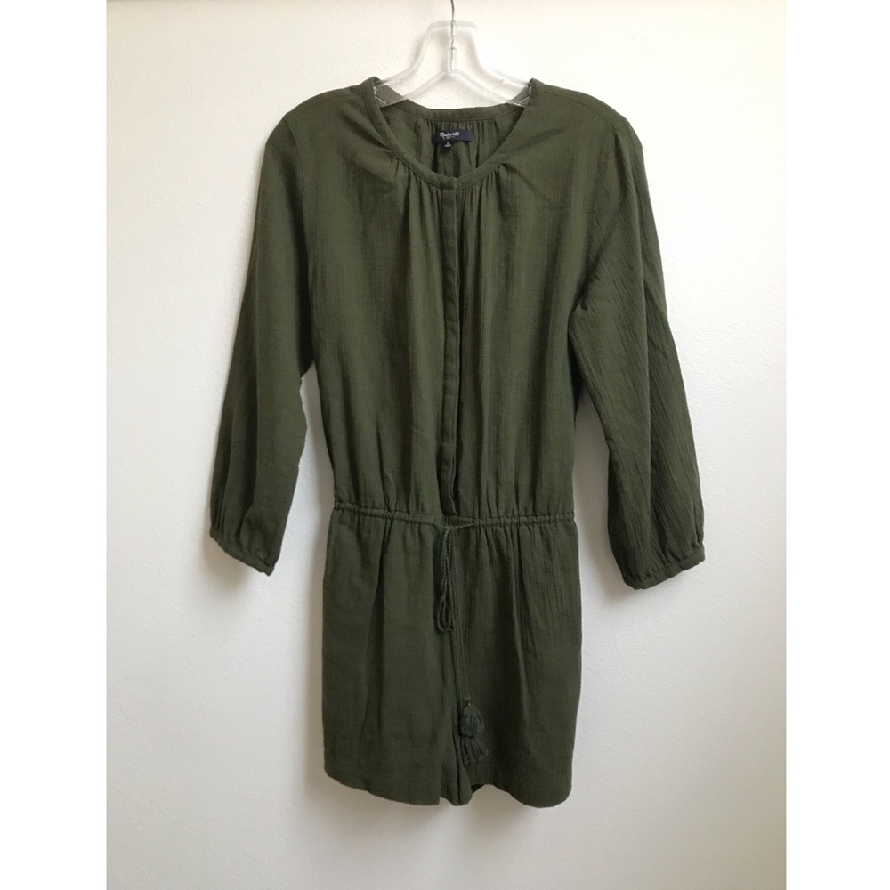 Madewell Olive Green Drawstring Romper